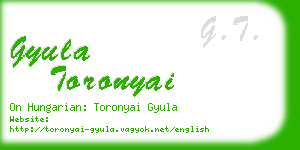 gyula toronyai business card